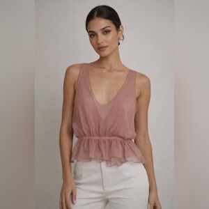 VINTAGE NEIMAN MARCUS Mauve Sheer Top